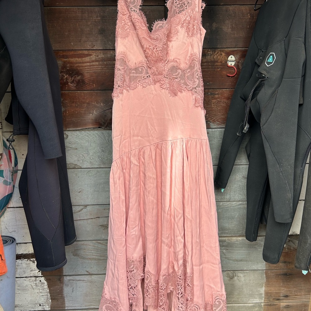 BHLDN Evelyn Lace V-neck High-low Midi Dress - Picture 6 of 7